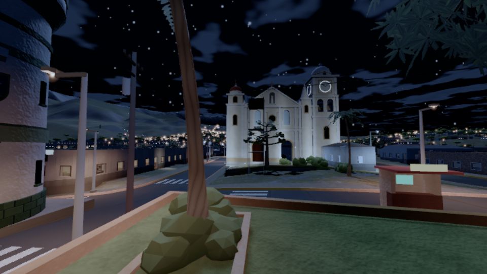 La Catedral de noche, con los faroles encendidos